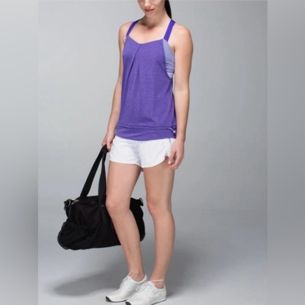 Lululemon Women's Rest Less Tank Top Heathered Bruised Berry Stripes Size 4